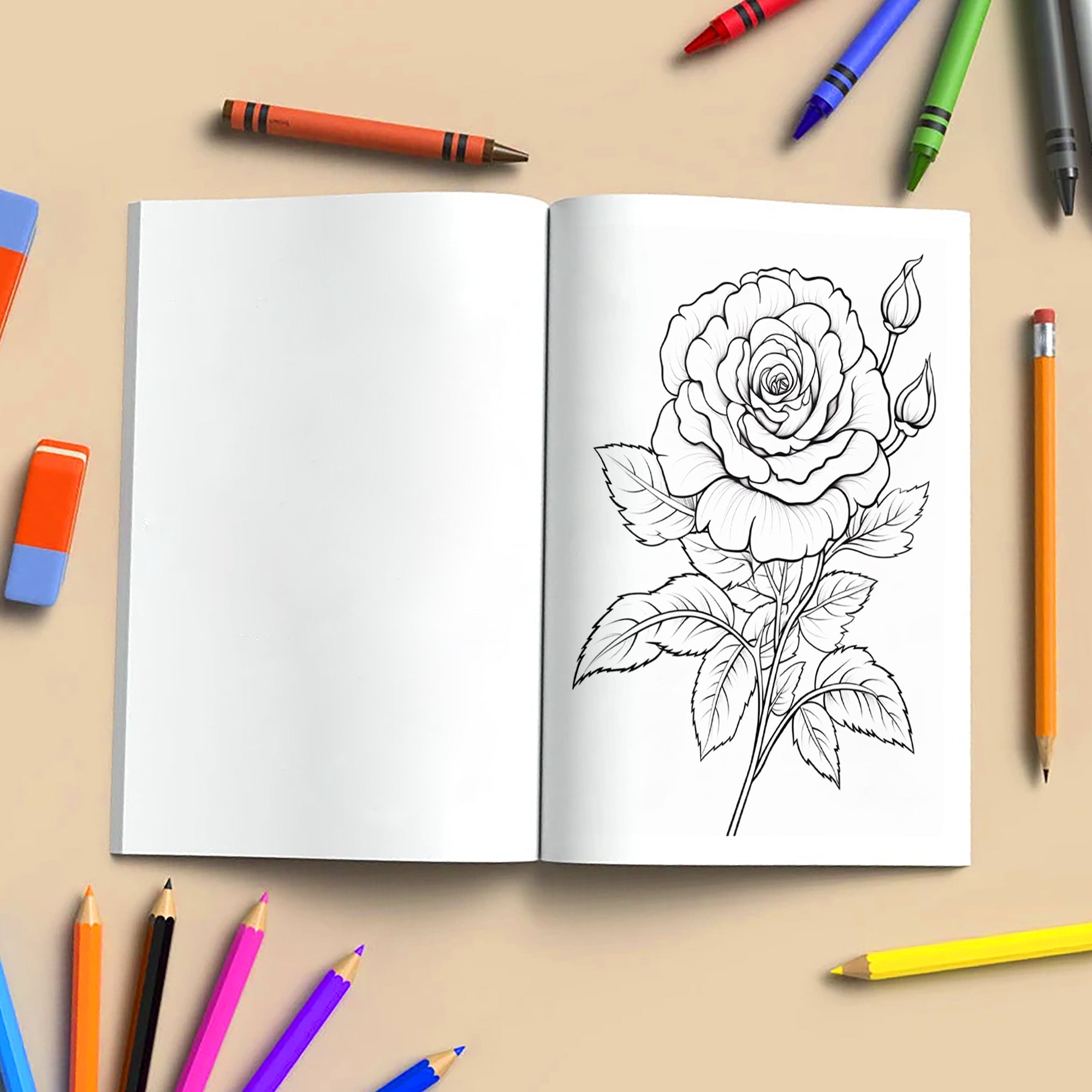 Floral Bliss Coloring Pages – 48 Elegant Botanical Designs for Adults
