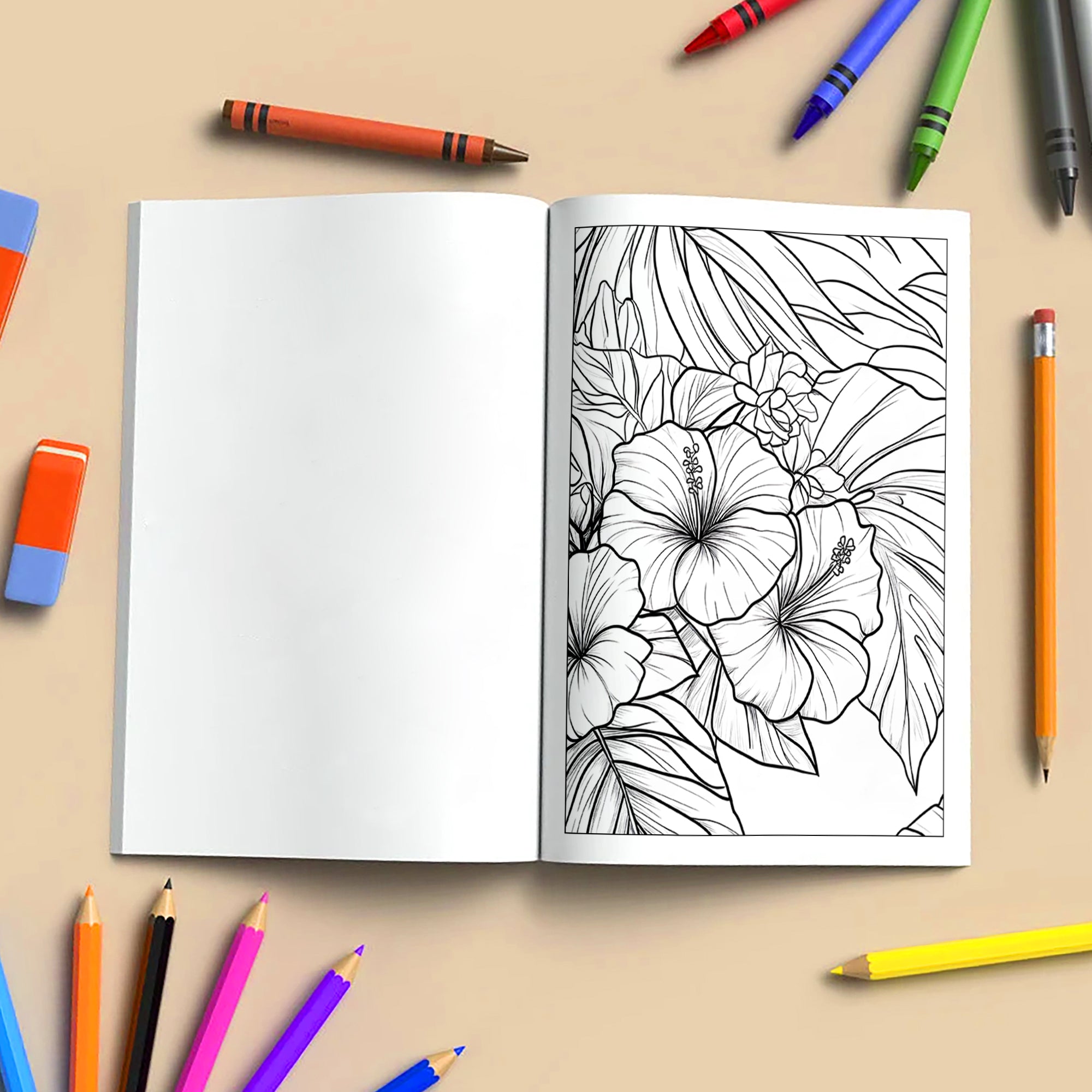 Moonlit Garden Coloring Pages – 48 Whimsical Floral & Cosmic Designs for Adults