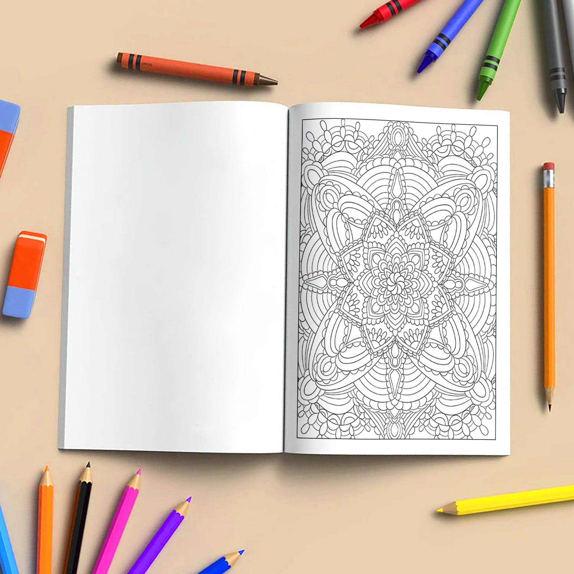 Blooming Symmetry Coloring Pages – 48 Pages – Floral Mandalas, Intricate Designs, Relaxing Art – For Adults