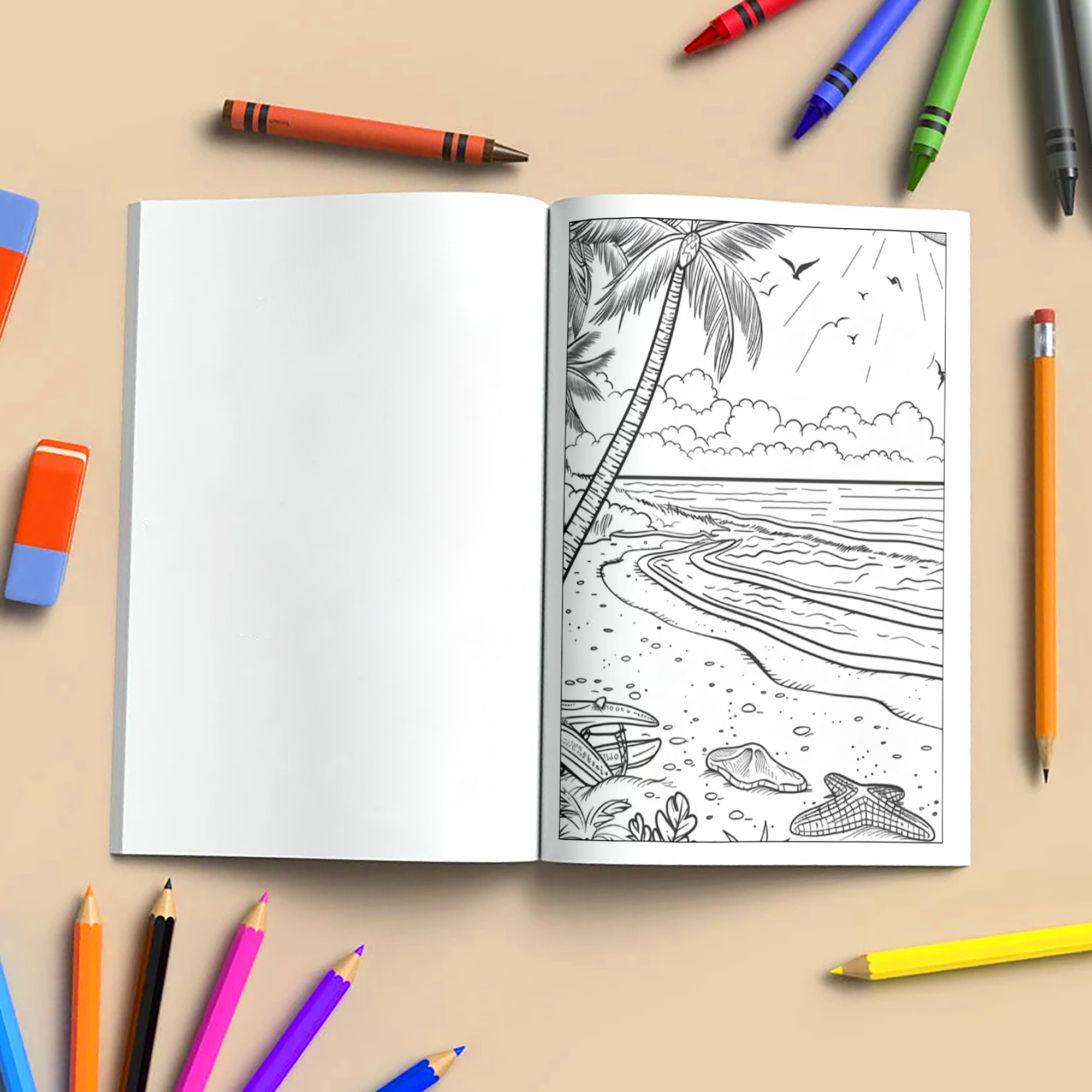 Tropical Island Adventures Hawaii Coloring Pages – 48 Cute Beach Activities for Kids