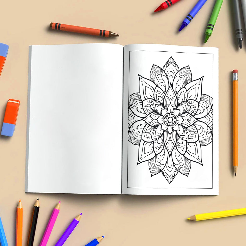 Tranquil Blooms Zen Coloring Pages – 48 Pages – Lotus Flowers, Calm Mandalas, Nature Harmony – For Adults