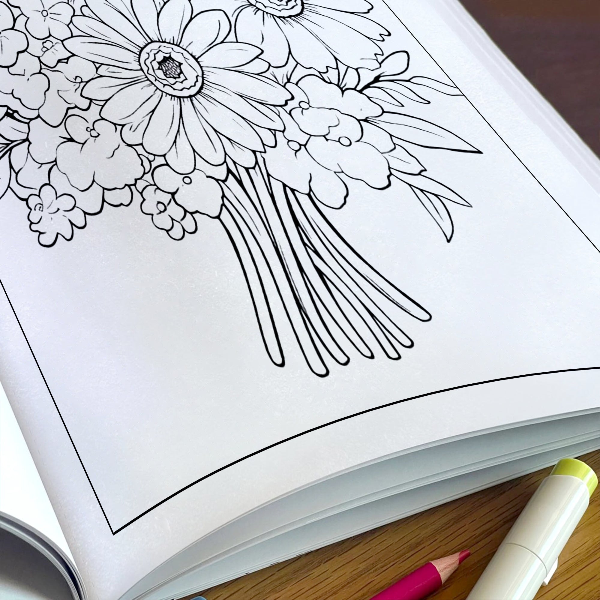 Charming Blooms Coloring Pages – 48 Pages – Flower Bunches, Leaves and Petals, Nature Art – For Adults