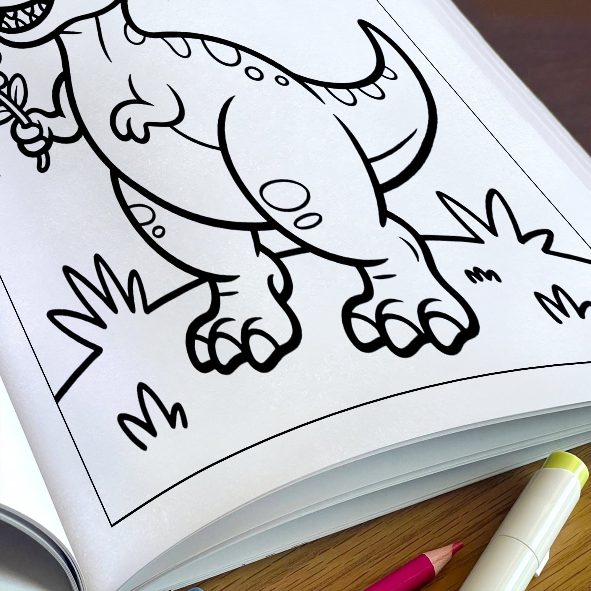 Happy Dino Days – Adorable Dinosaur Activity Coloring Pages – 48 Pages – Cute Dino, Outdoor Scenes – For Kids