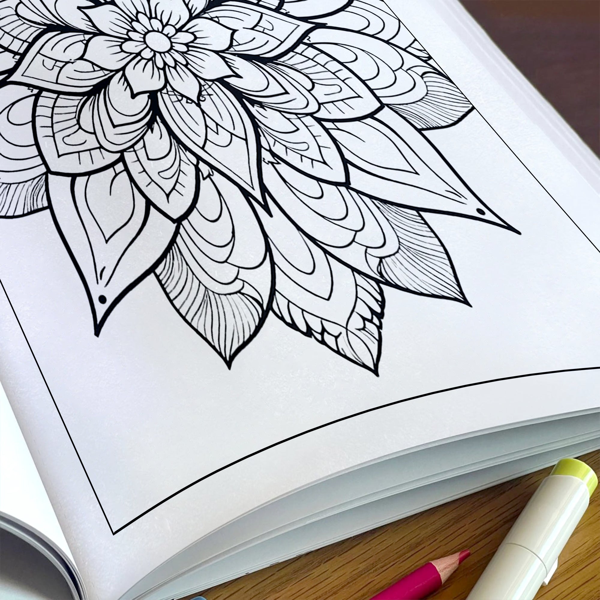 Tranquil Blooms Zen Coloring Pages – 48 Pages – Lotus Flowers, Calm Mandalas, Nature Harmony – For Adults