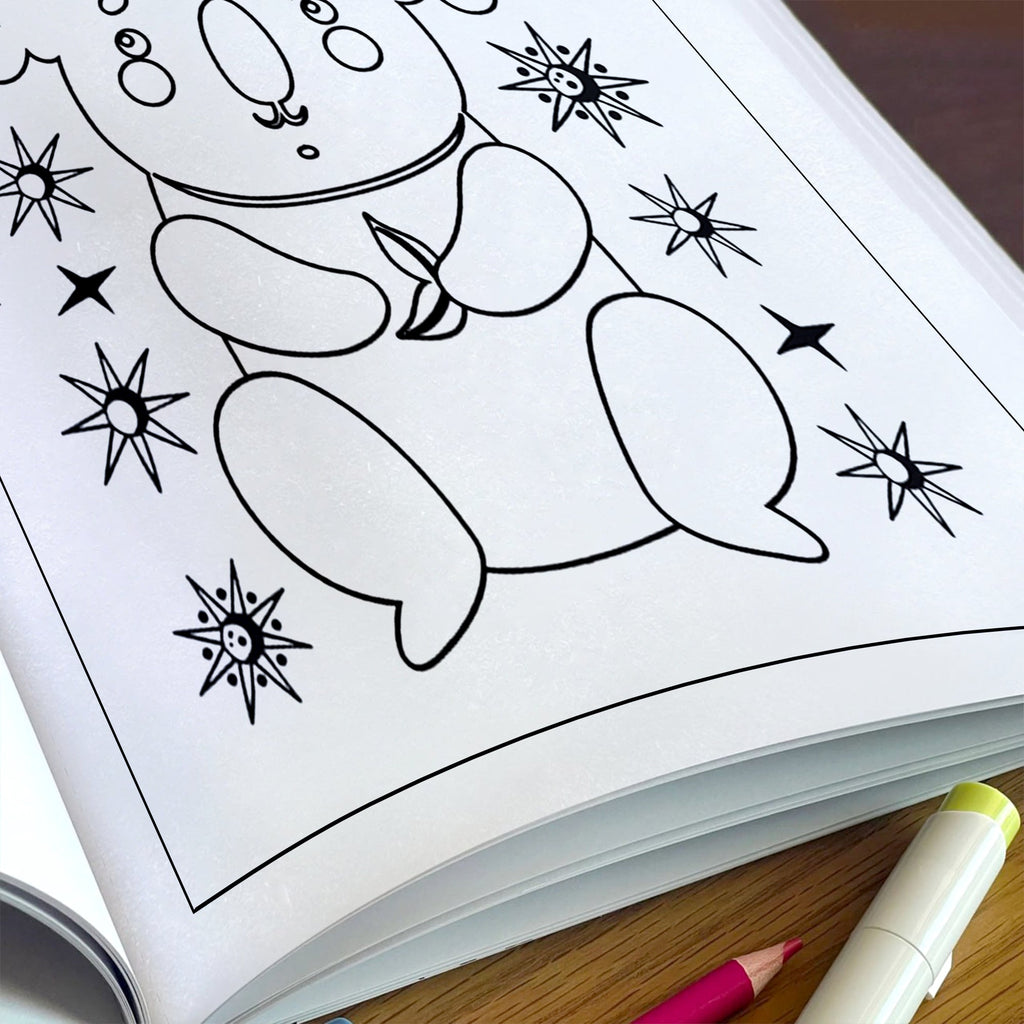 Starlit Friends Coloring Pages – 48 Pages – Cute Night Animals – For Kids