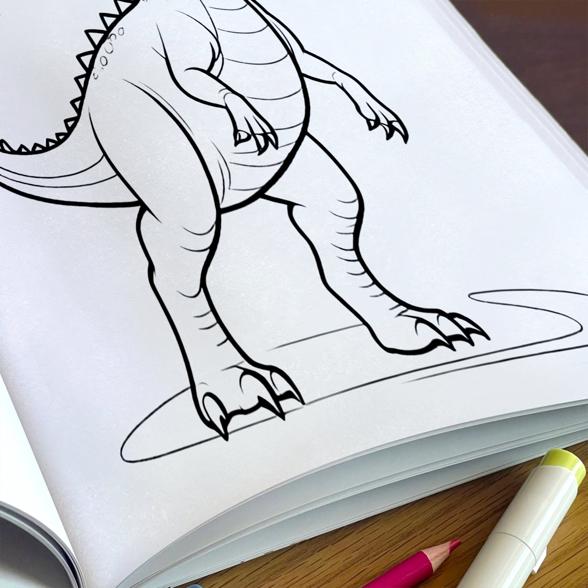 Dino Kingdom Coloring Pages – 48 Pages – Strong and Wild Dinosaur Scenes – For Kids