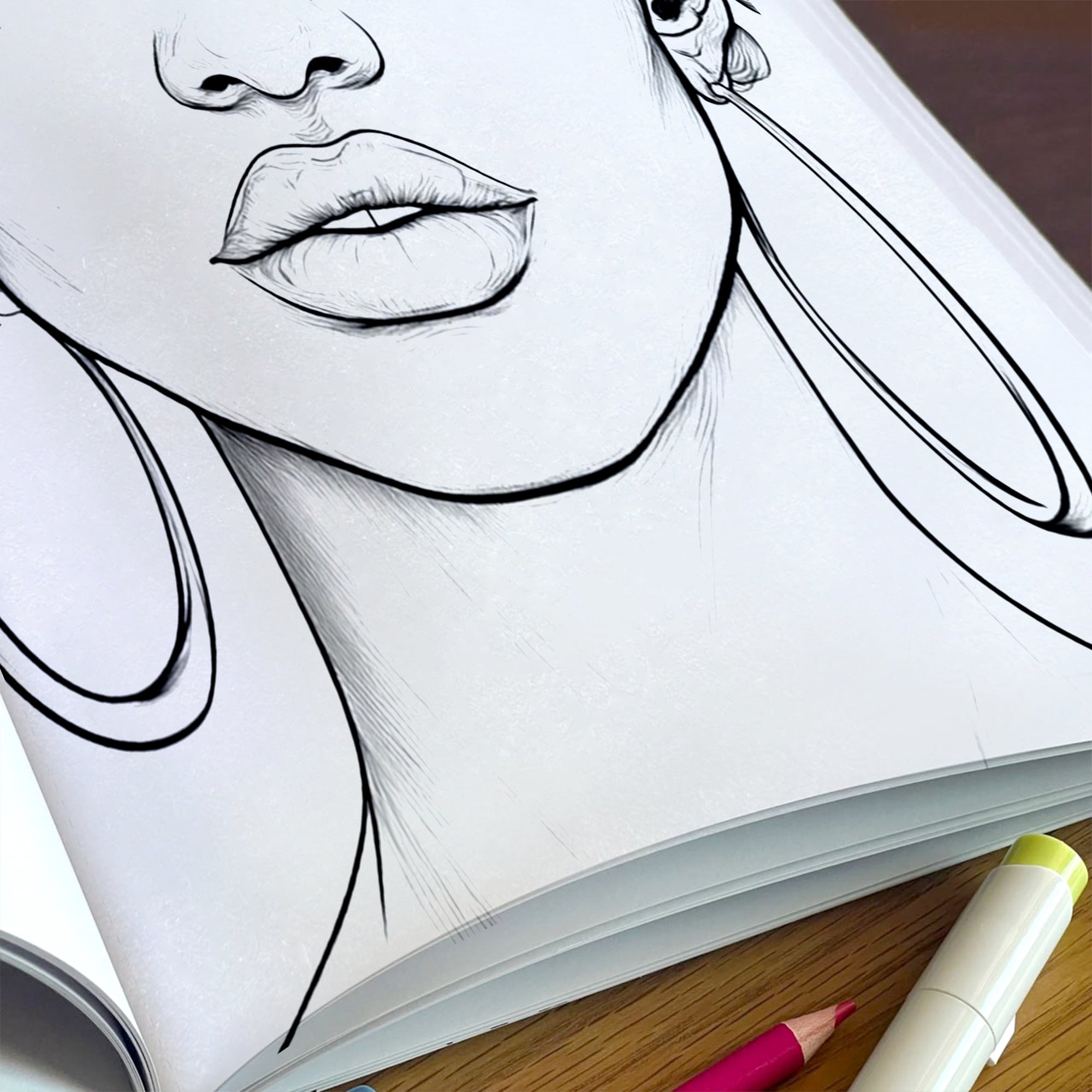 Queens of Color Coloring Pages – 48 Pages – Bold & Beautiful Black Girl Portraits – For Adults