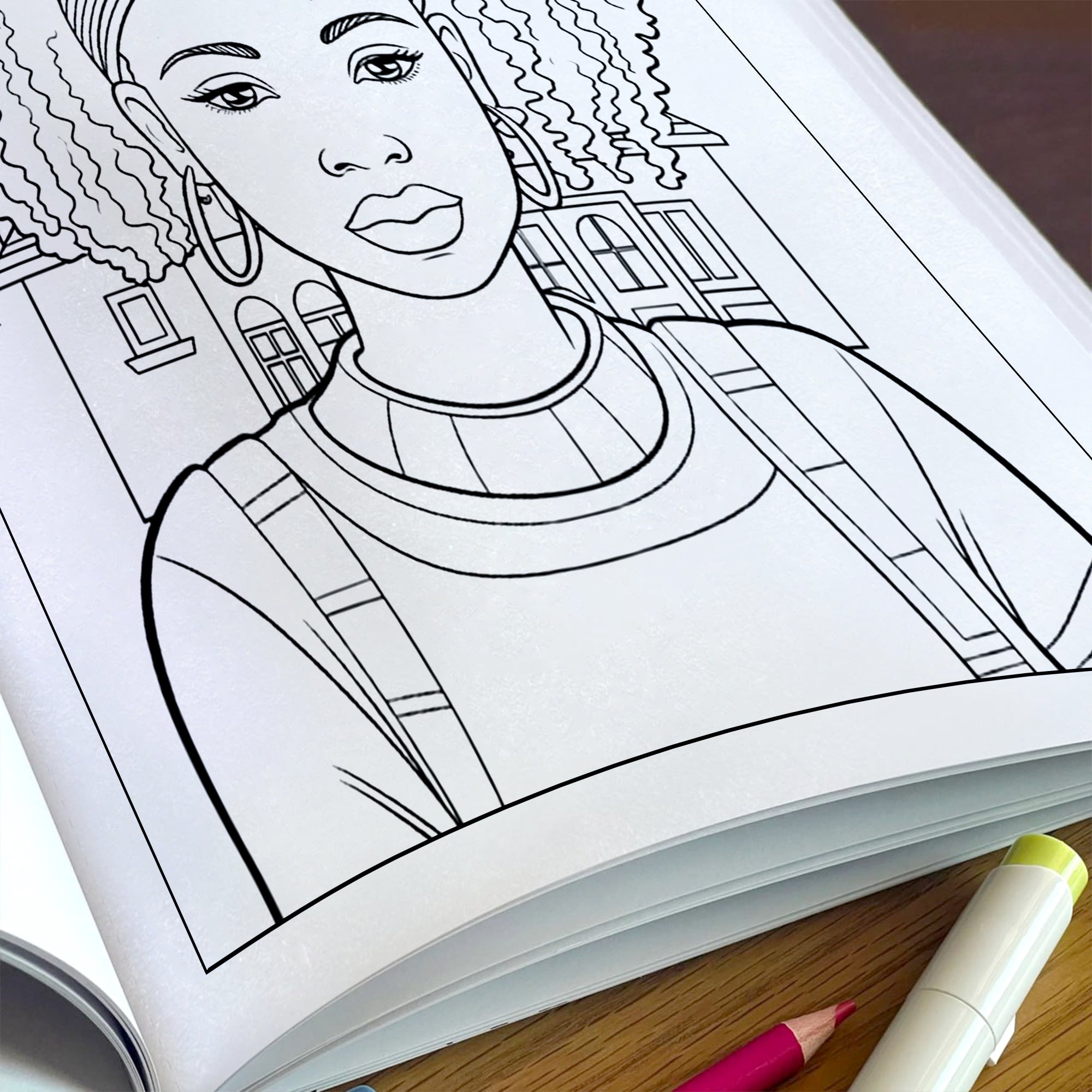 African Elegance Coloring Pages – 48 Pages – Beautiful Cultural Queens Portraits – For Adults