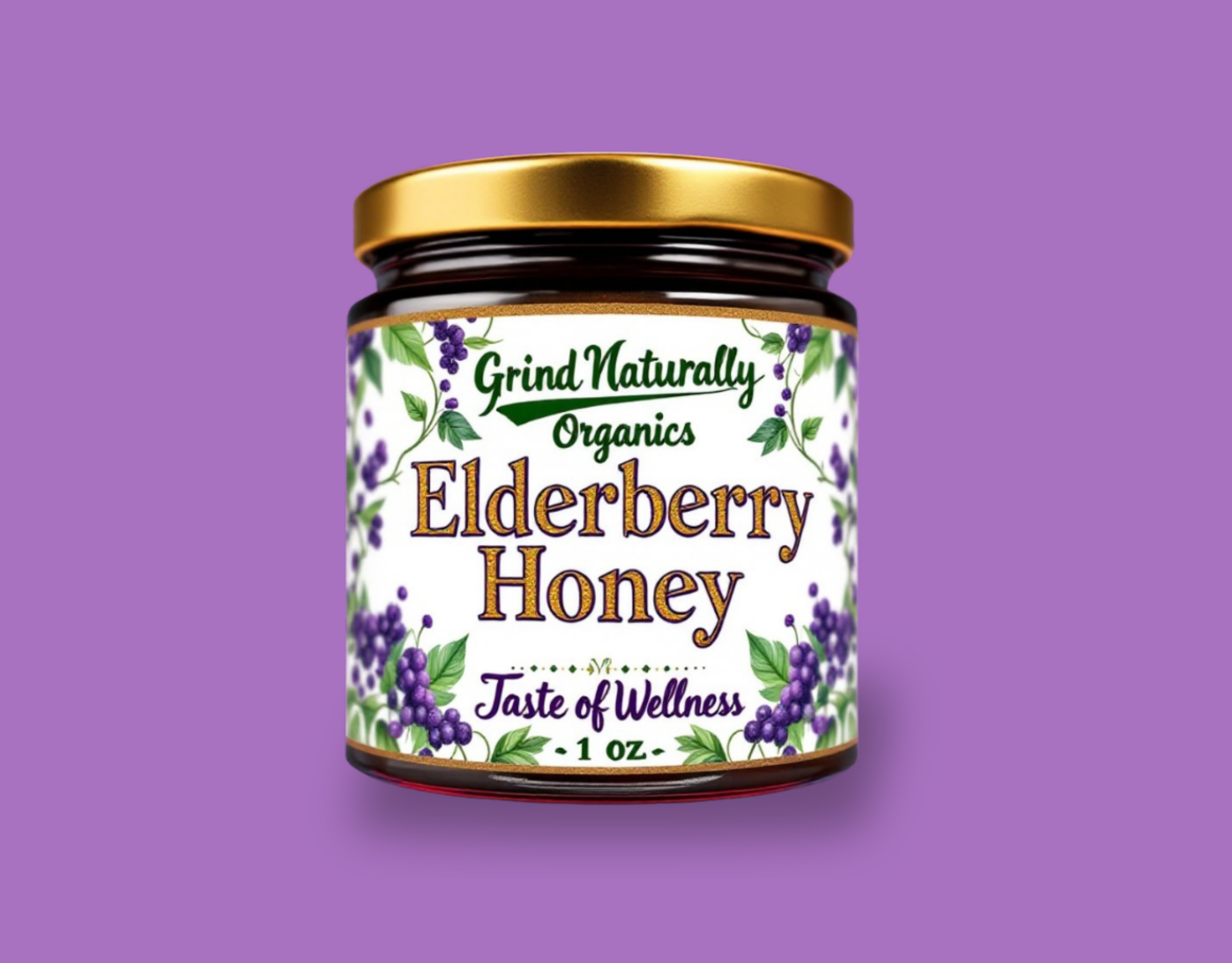 Elderberry Honey - Great Taste - Organic, Wellness & Detox