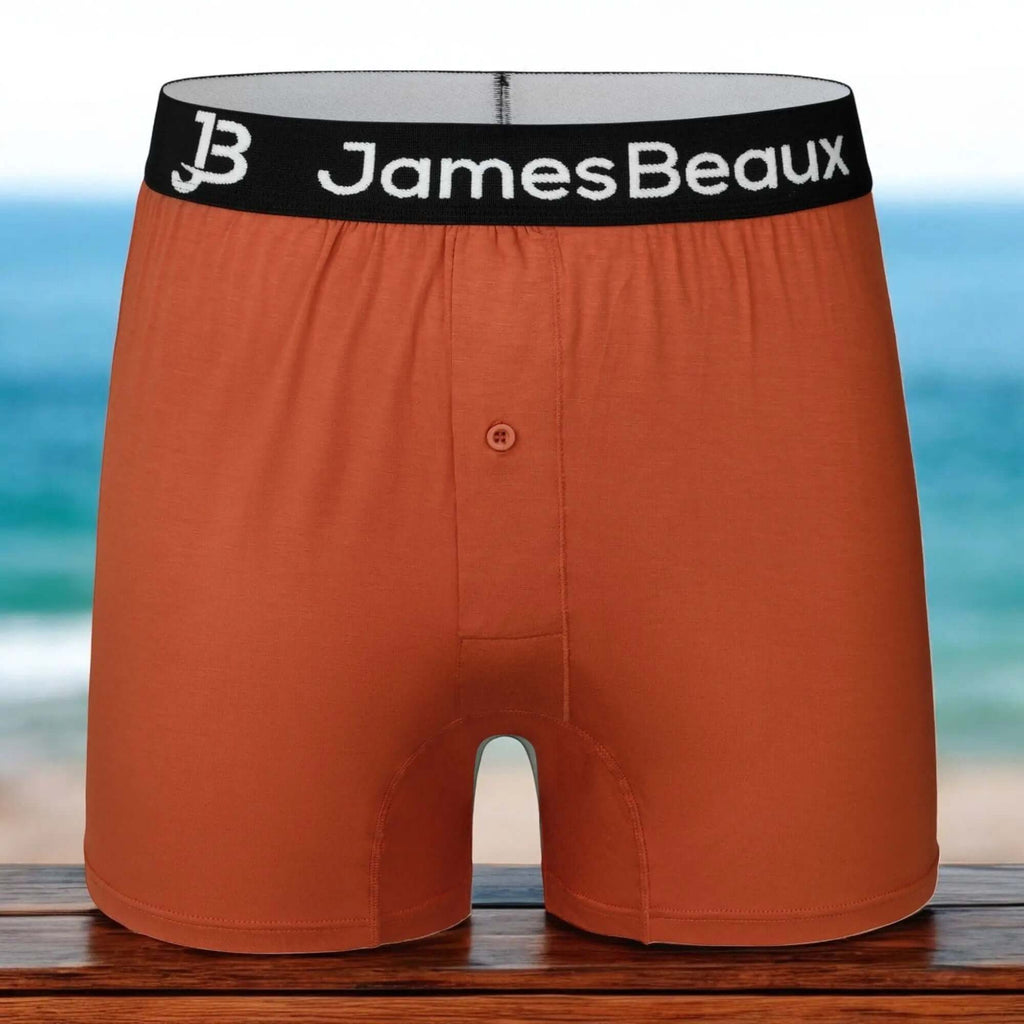 Boxer Shorts James Beaux Men's Orange Bamboo Boxer Shorts