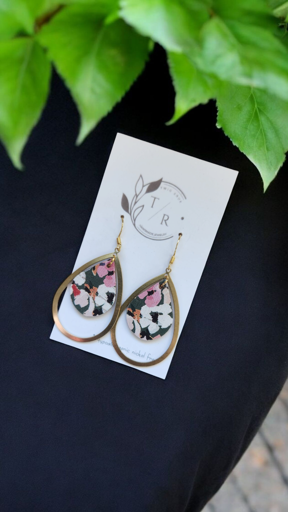 Delilah| Gold and leather teardrops