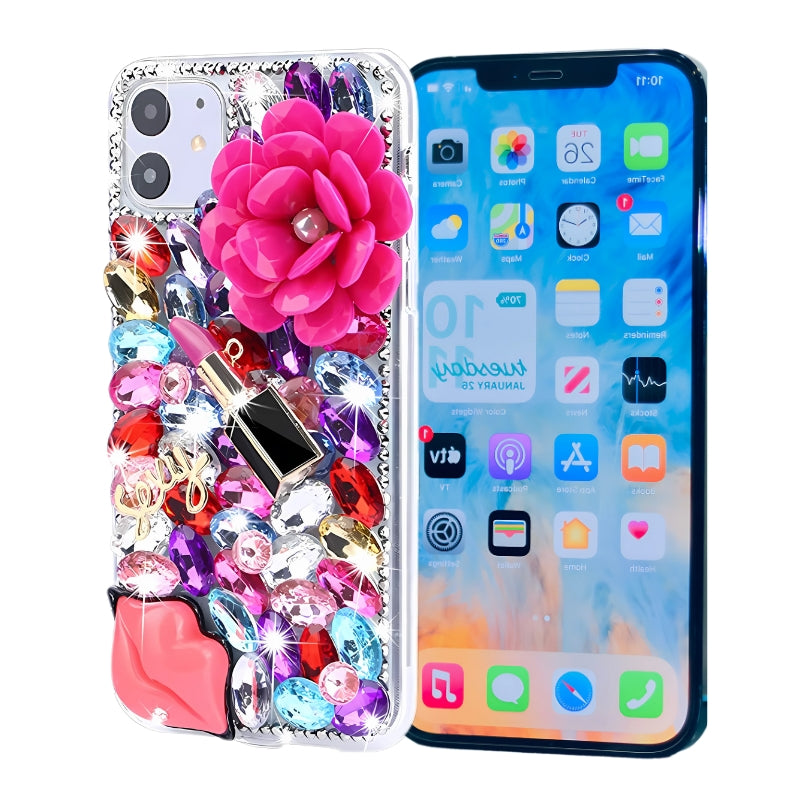 RAMODO Enchanted Blossom 3D Rhinestone iPhone Case