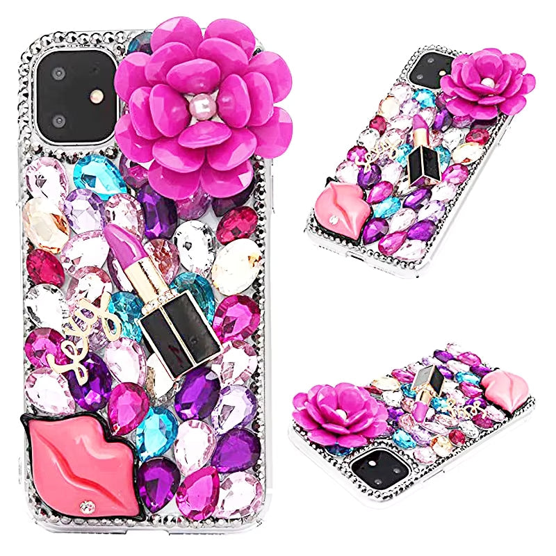 RAMODO Enchanted Blossom 3D Rhinestone iPhone Case