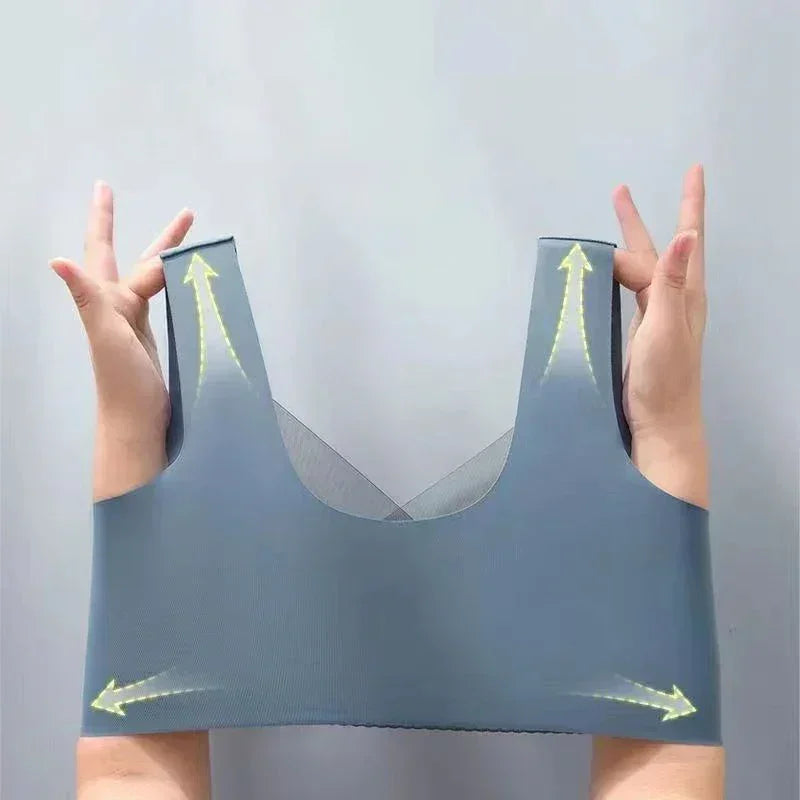 FallSweet 3PCS Lace Seamless Bra for Women Push Up Bra Ice Silk Bras No Steel Ring Bralette Brassiere Female Lingerie Underwear