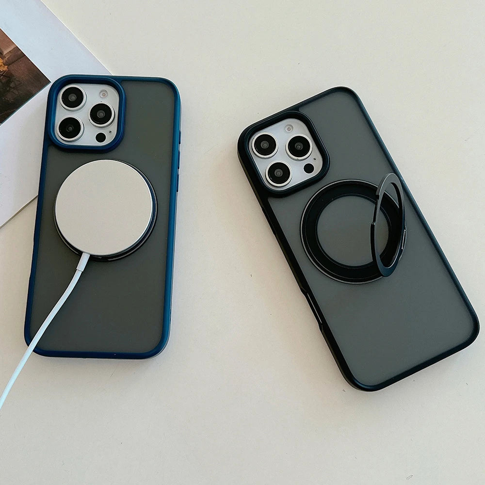 Luxury Magnetic Stand Matte For Magsafe Phone Case