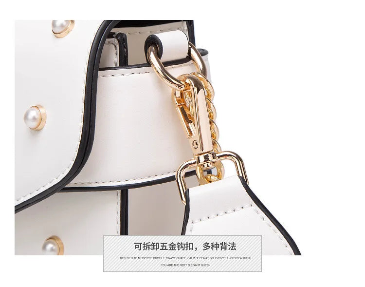 New Fashion Women's Bag Trend | Brand Pearl Bee Shoulder Bag & High Quality Temperament Ladies Crossbody Bag (Designer Luxury Handbag)