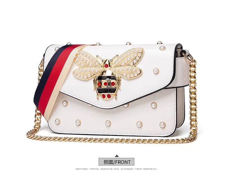 New Fashion Women's Bag Trend | Brand Pearl Bee Shoulder Bag & High Quality Temperament Ladies Crossbody Bag (Designer Luxury Handbag)