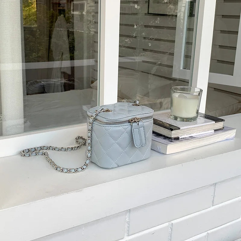 Mini Denim Crossbody Bags for Women | Lingge Chains Shoulder Bag & Fashion Brands Box Bag (Lipstick Coins Purses & Handbags)