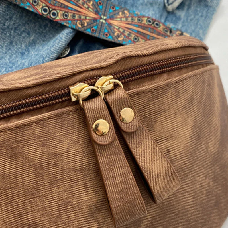 Stylish Hobo Solid Color Satchel | Luxury Designer Chest Bag & Women's PU Leather Waist Bags (Wide Strap Fashion Fanny Shoulder Pack)