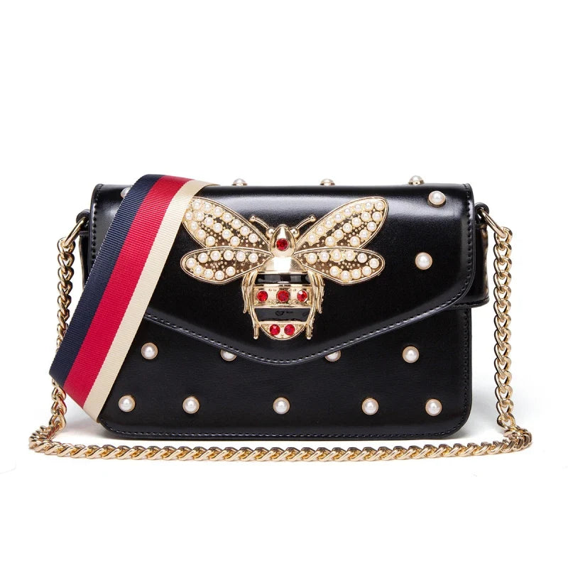 New Fashion Women's Bag Trend | Brand Pearl Bee Shoulder Bag & High Quality Temperament Ladies Crossbody Bag (Designer Luxury Handbag)