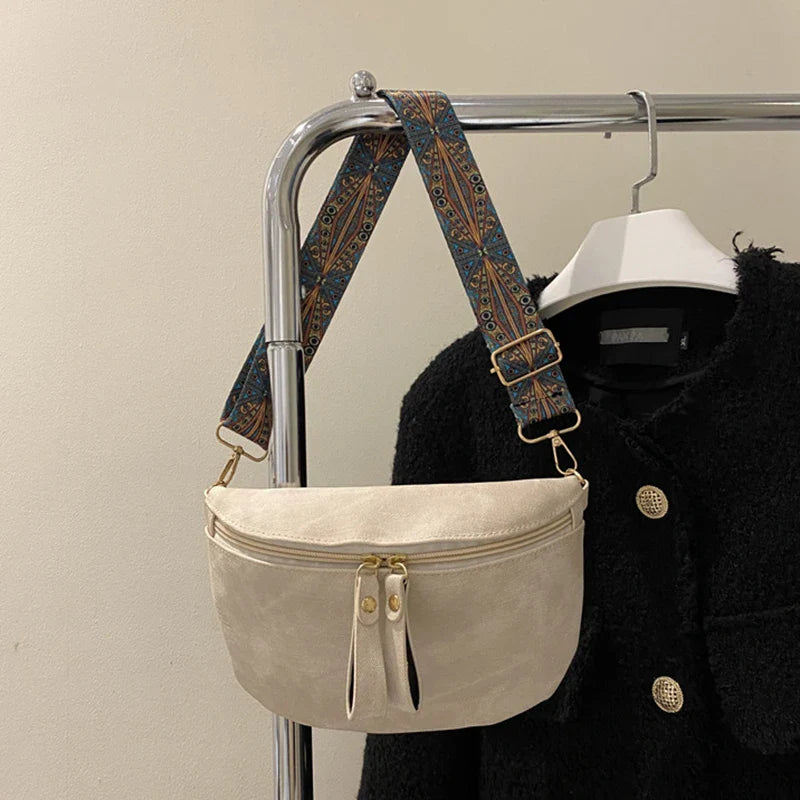 Stylish Hobo Solid Color Satchel | Luxury Designer Chest Bag & Women's PU Leather Waist Bags (Wide Strap Fashion Fanny Shoulder Pack)