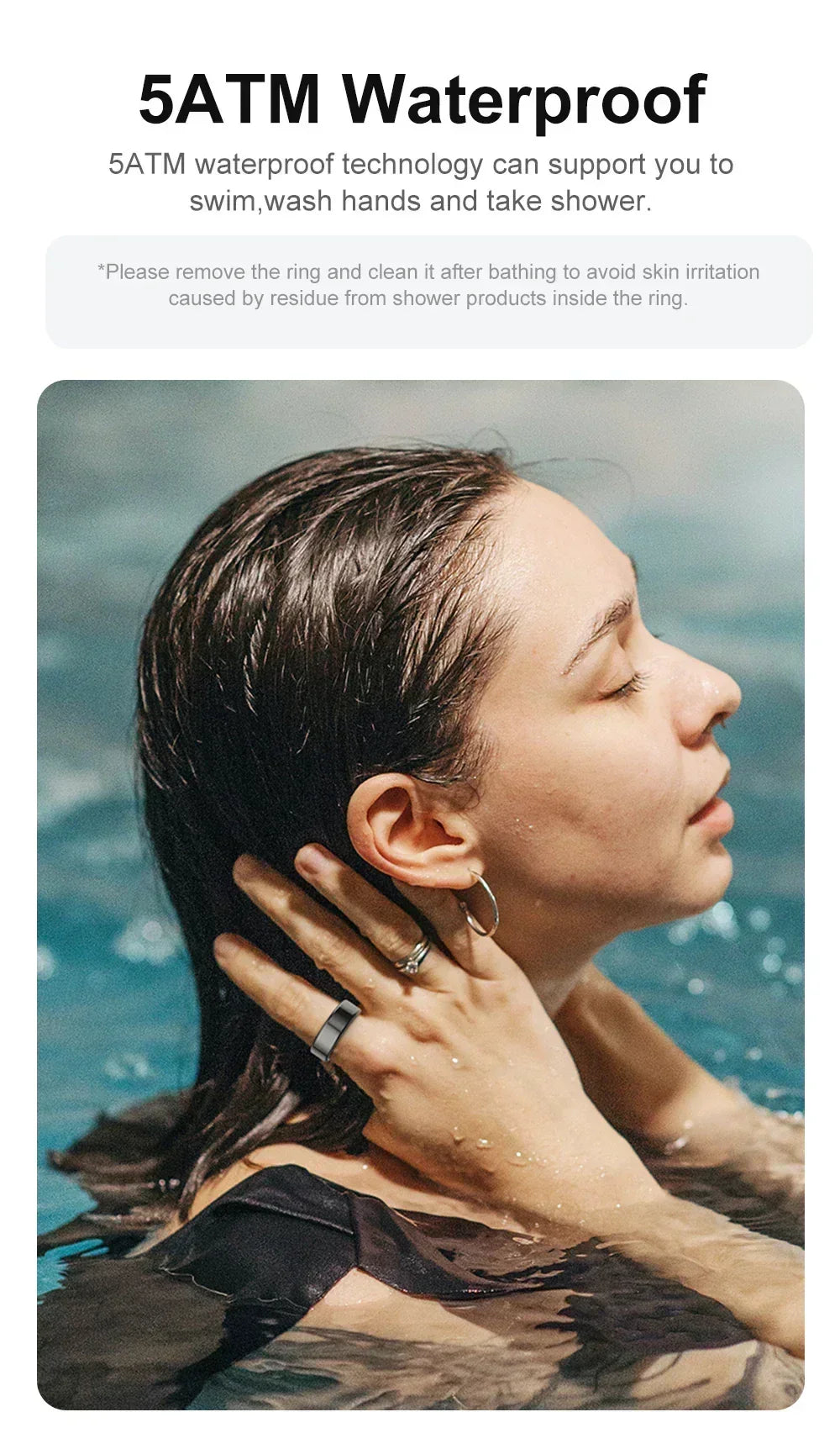 2024 COLMI R02 Smart Ring with Charging Case for Men Women, Battery Life, 39 Days, Health Monitor, 5ATM Waterproof