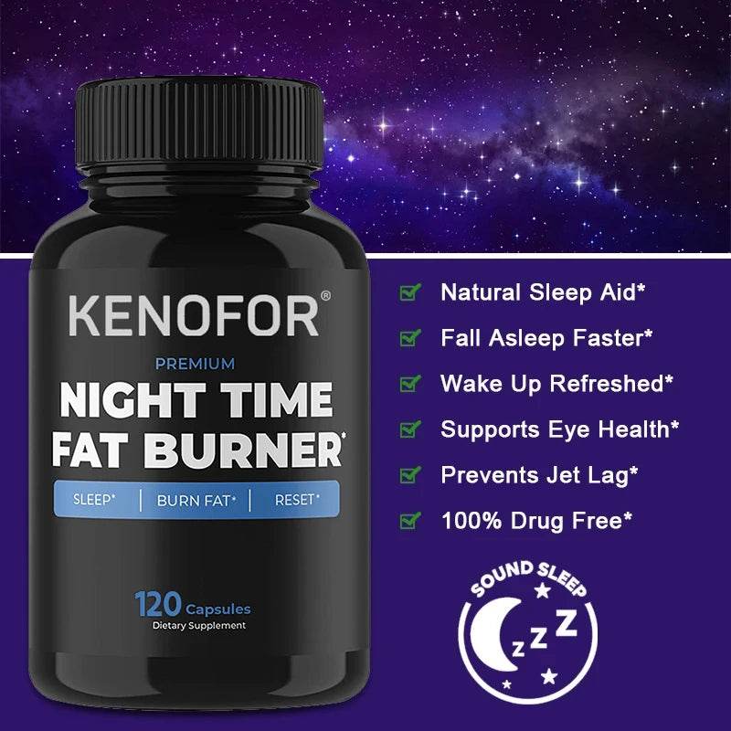 Night Time Fat Burner Supplement To Reduce Belly Fat - Helps Metabolic Cleansing, Sleep Aid Appetite Suppressant & Fat Burner