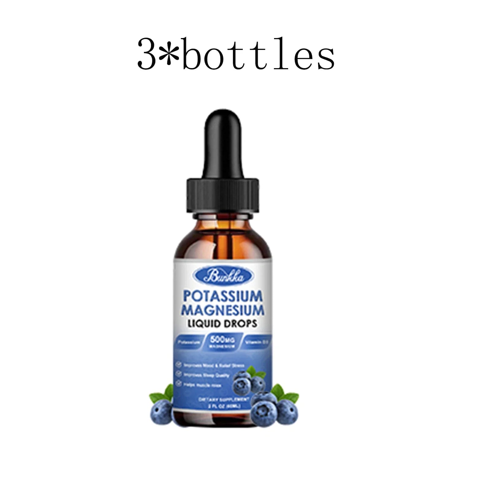 Potassium Magnesium Supplement Liquid - High Absorption Calm Magnesium Complex 500mg & Potassium 99mg,Calcium, Vitamin D3, Zinc