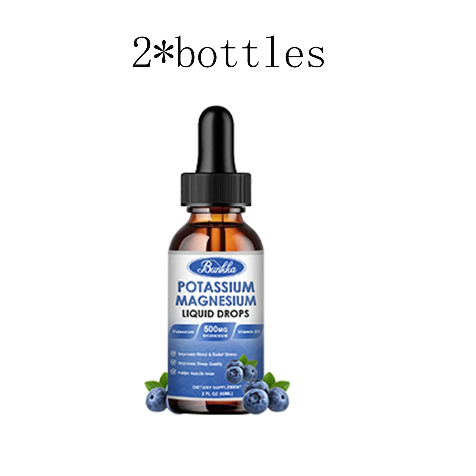 Potassium Magnesium Supplement Liquid - High Absorption Calm Magnesium Complex 500mg & Potassium 99mg,Calcium, Vitamin D3, Zinc