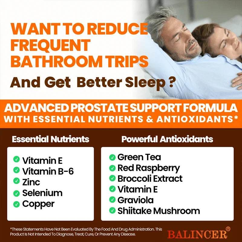 Saw Palmetto Prostate Support Supplement for Urinary Tract Health Hair Growth - Natural Health Food Vitamins & Supplements