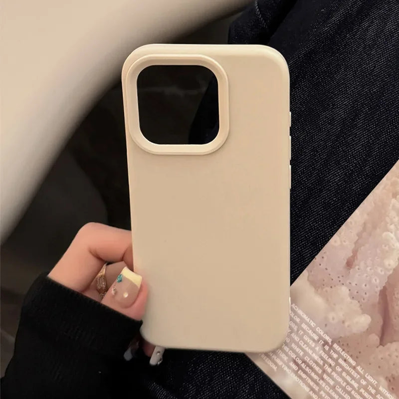 Dopamine-Inspired Silicone Solid Color Simple Fashion Phone Case For iPhone