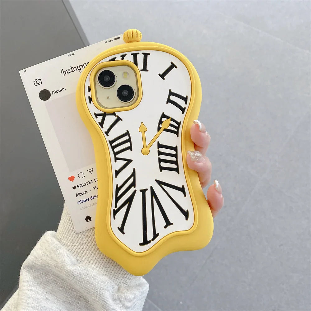 Funny Cartoon 3D Clock  Phone Case