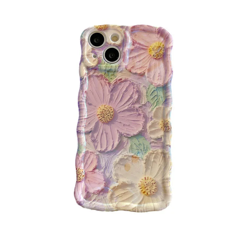 Retro Oil Painting Flowers Phone Case For iPhone