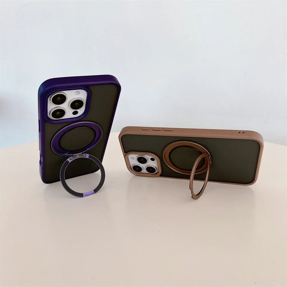 Luxury Magnetic Stand Matte For Magsafe Phone Case