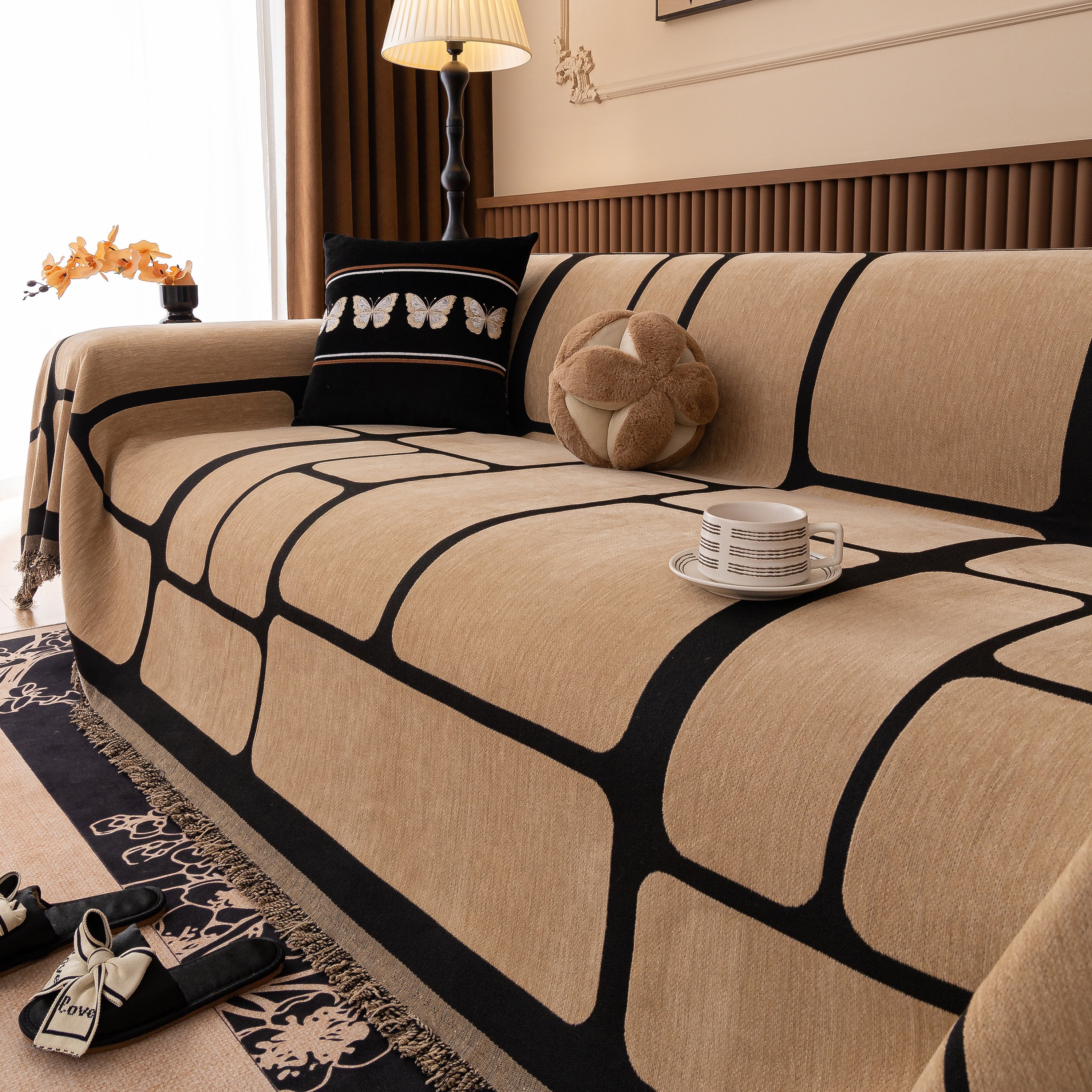 Modern Geometric Sofa Cover Decorative Couch Throw Blanket Furniture Protector