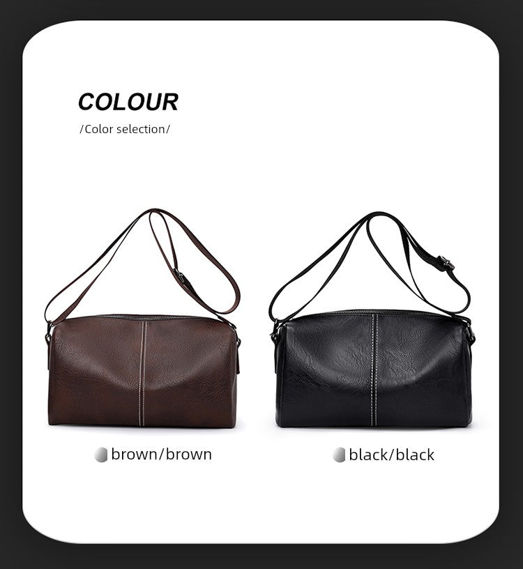 Japan Men's Portable Travel Commuter Small Shoulder Bag | New Niche Style Messenger Bag (PU Leather Crossbody Satchel)