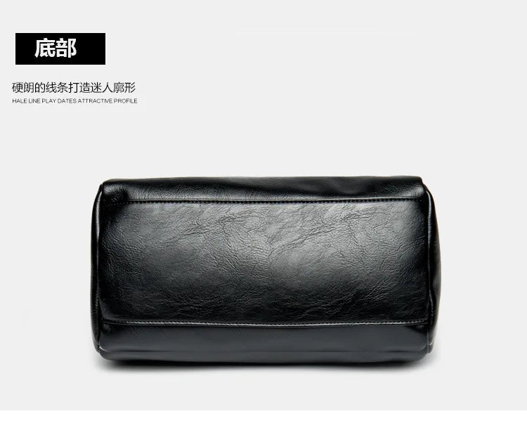 Soft Leather Men's Crossbody Bag | Shoulder Messenger Bag & Casual Simple Design Solid Sling Shoulder Bag Pack