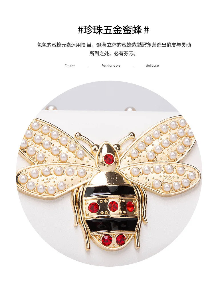 New Fashion Women's Bag Trend | Brand Pearl Bee Shoulder Bag & High Quality Temperament Ladies Crossbody Bag (Designer Luxury Handbag)