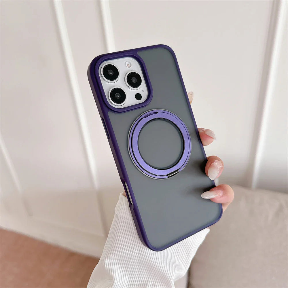Luxury Magnetic Stand Matte For Magsafe Phone Case