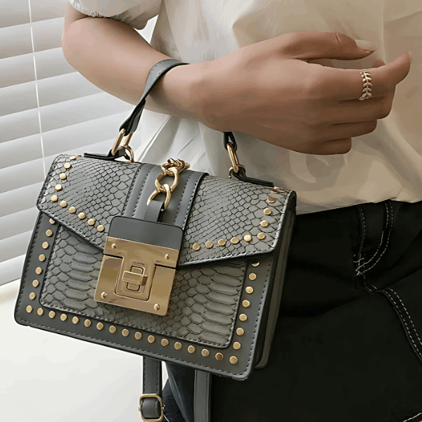 The Cross-Stitch Charm - Retro-Inspired Single-Shoulder Messenger Bag