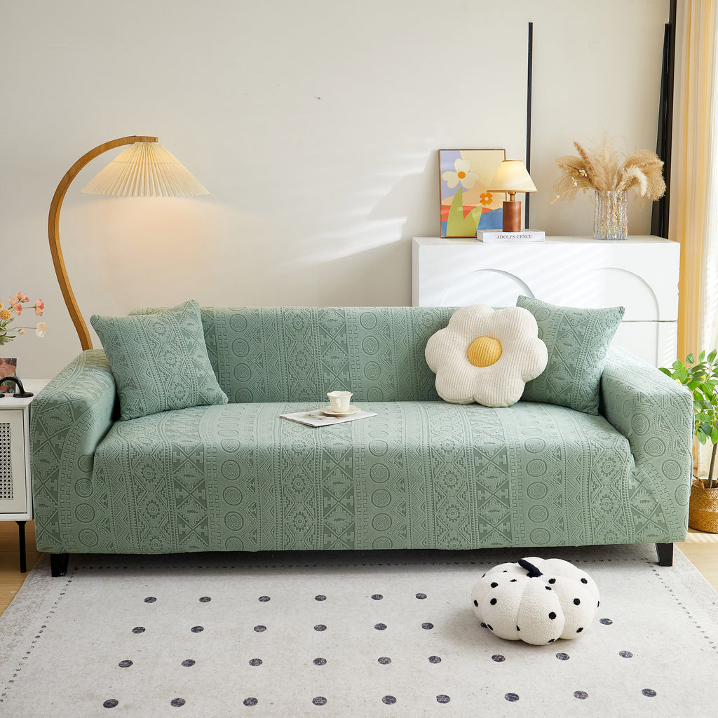 Embossed Geometric Elastic Sofa Cover Boho Stylish Decorative Furniture Covers
