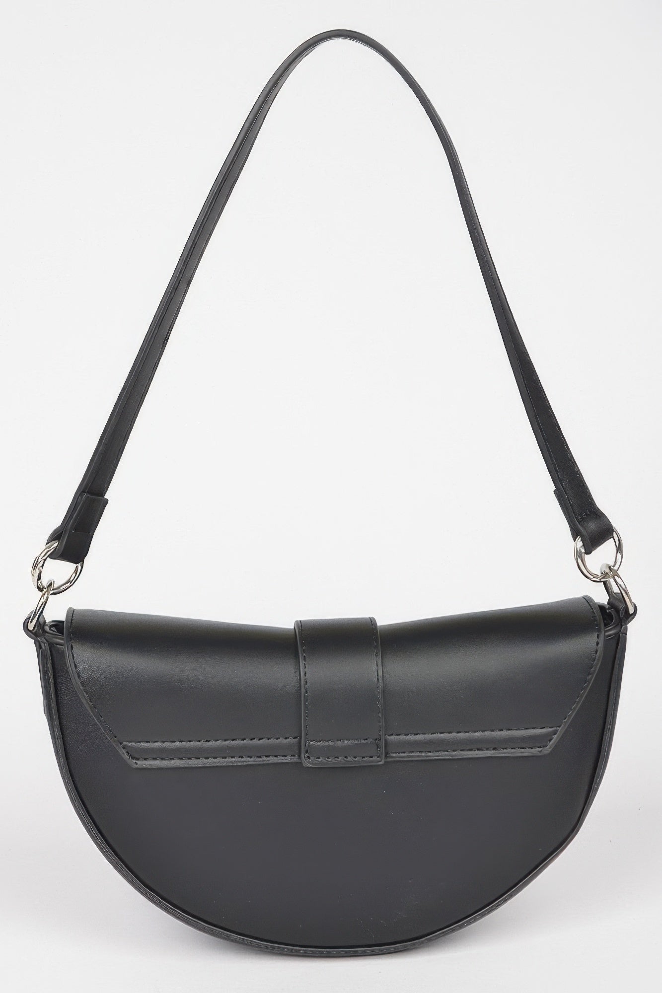 Faux Leather Buckle Shoulder Bag