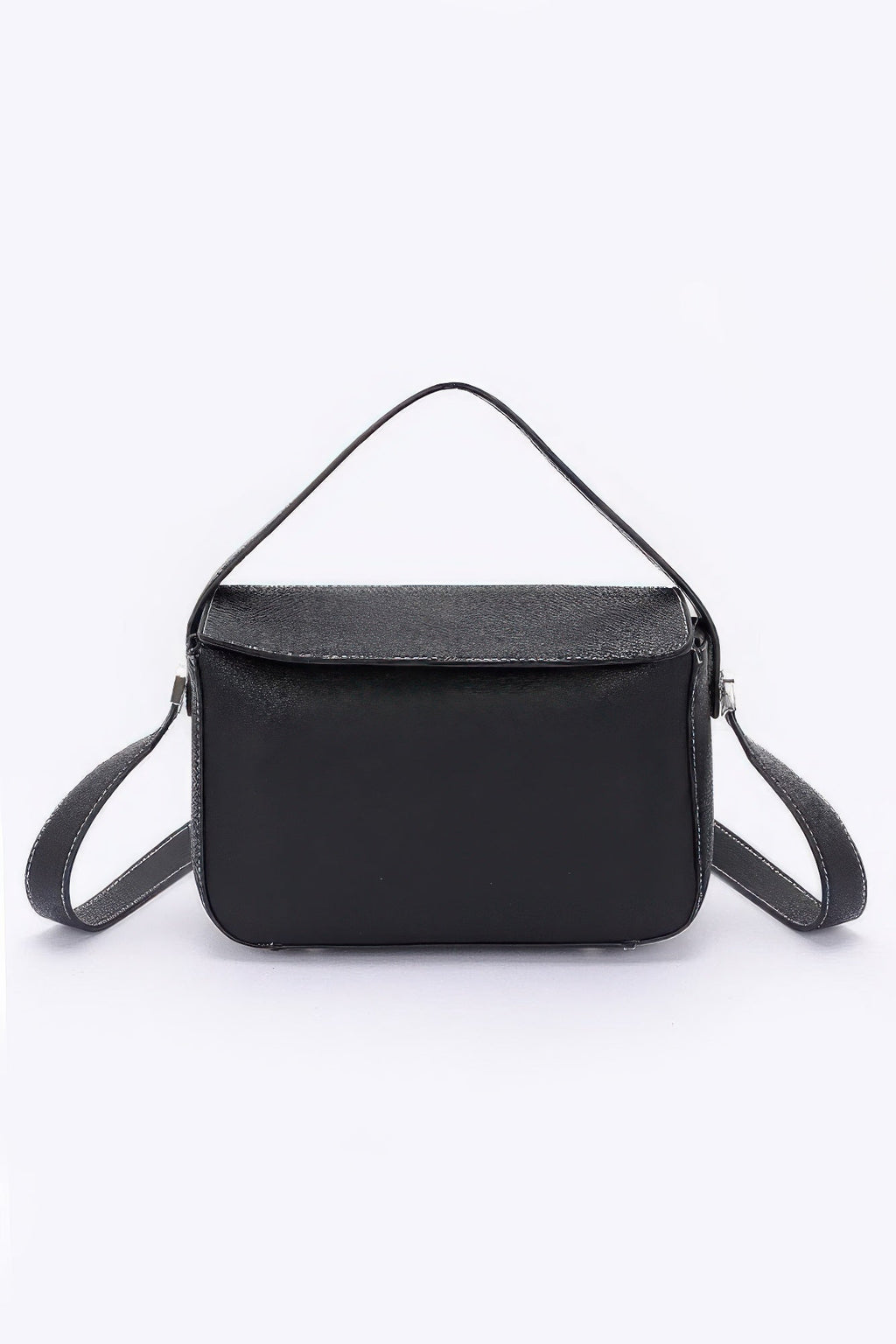 Faux Leather Crossbody Handle Bag