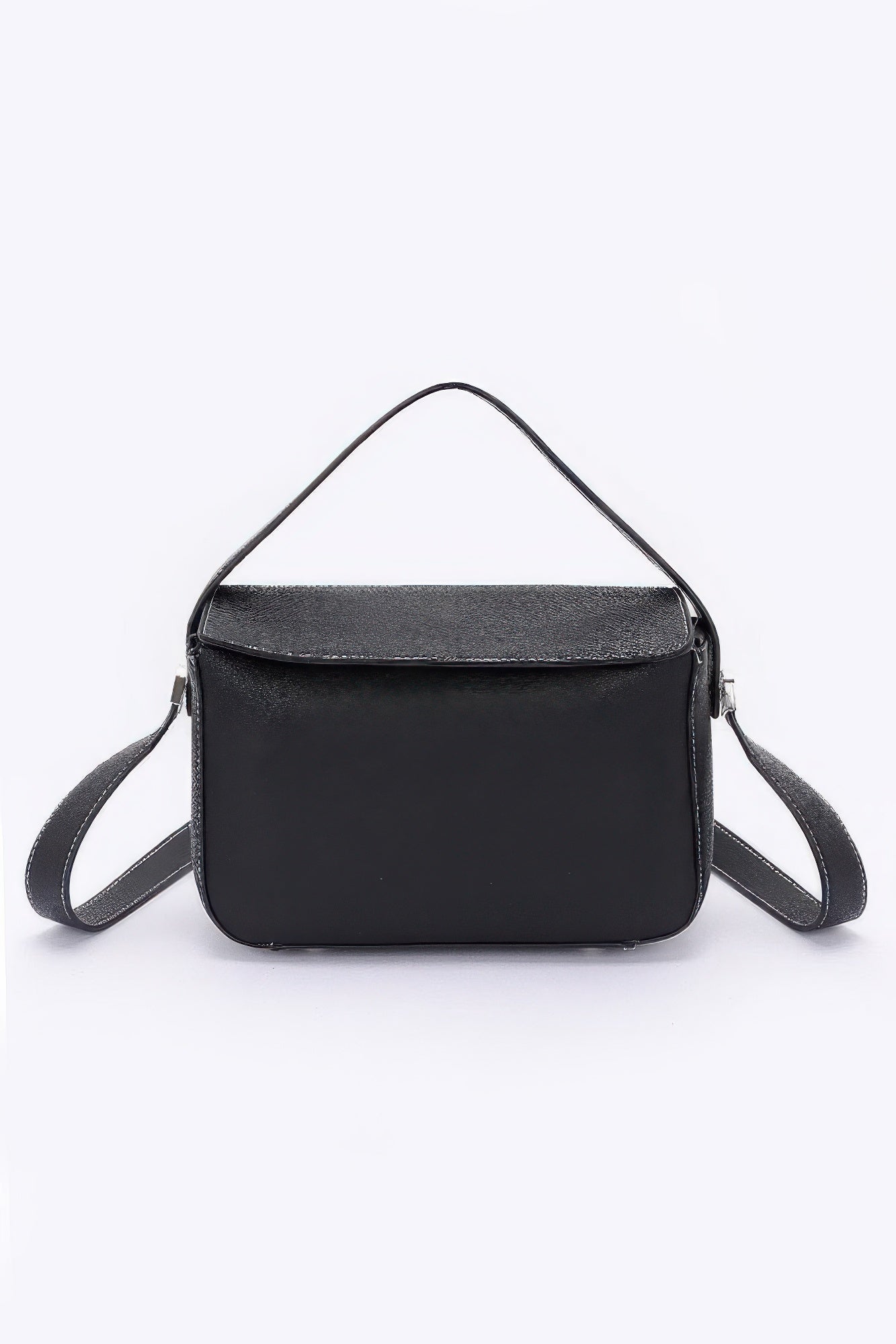 Faux Leather Crossbody Handle Bag
