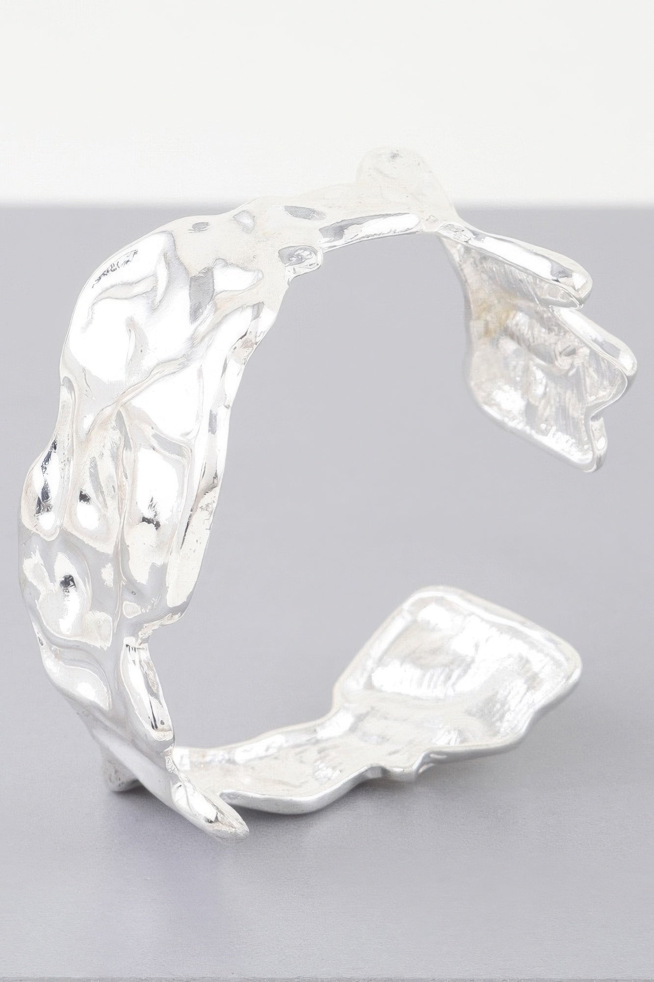 Abstract Ripple Open Cuff Bracelet