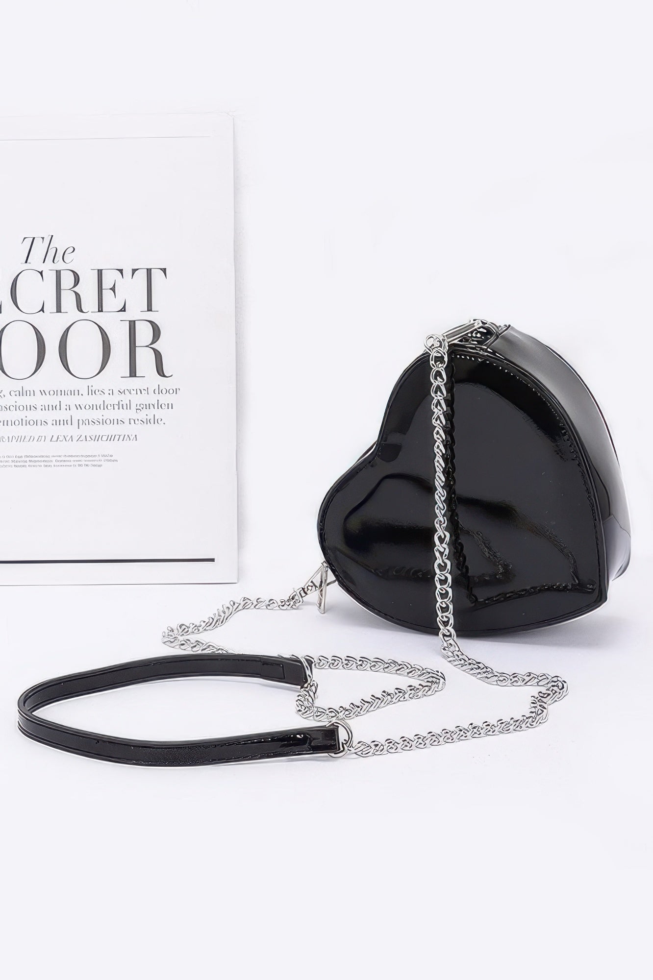 Enamel Heart Shape Crossbody Bag