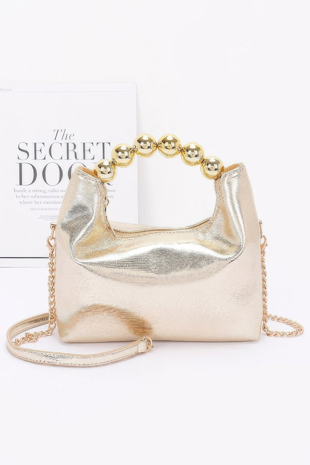 Metallic Ccb Ball Handle Bag