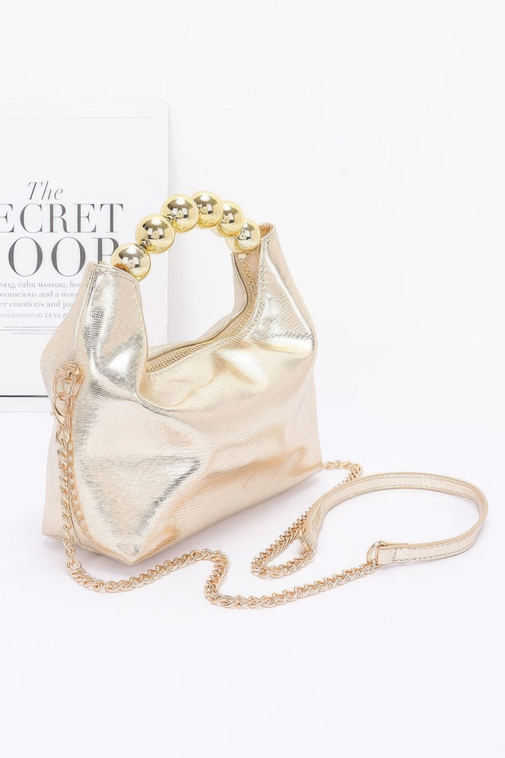 Metallic Ccb Ball Handle Bag