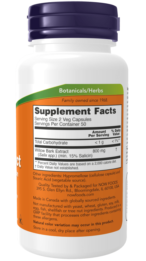 Willow Bark Extract 400mg-15% Salicin