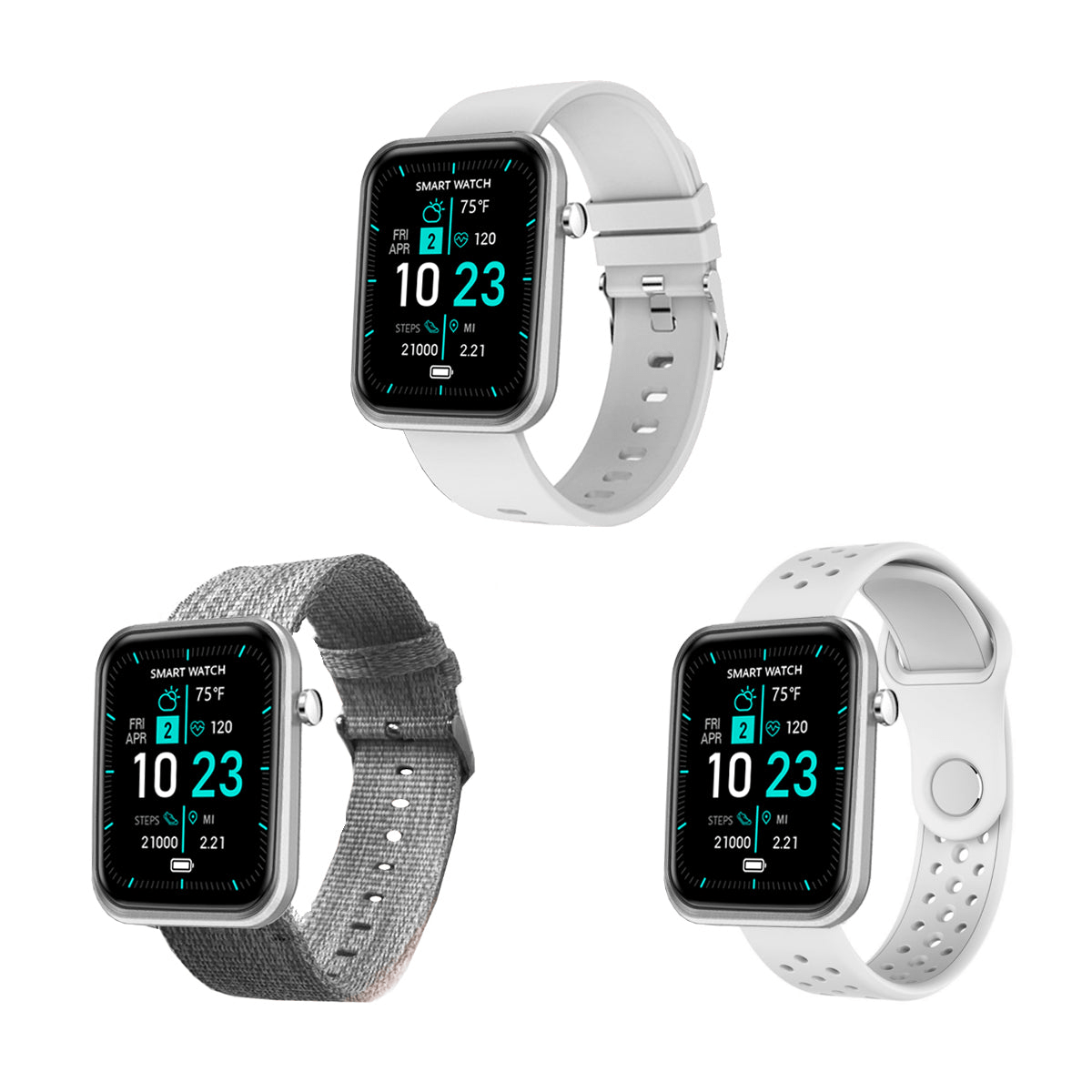 Advanced Smartwatch with Three Interchangeable Bands – Wellness & Activity Tracker